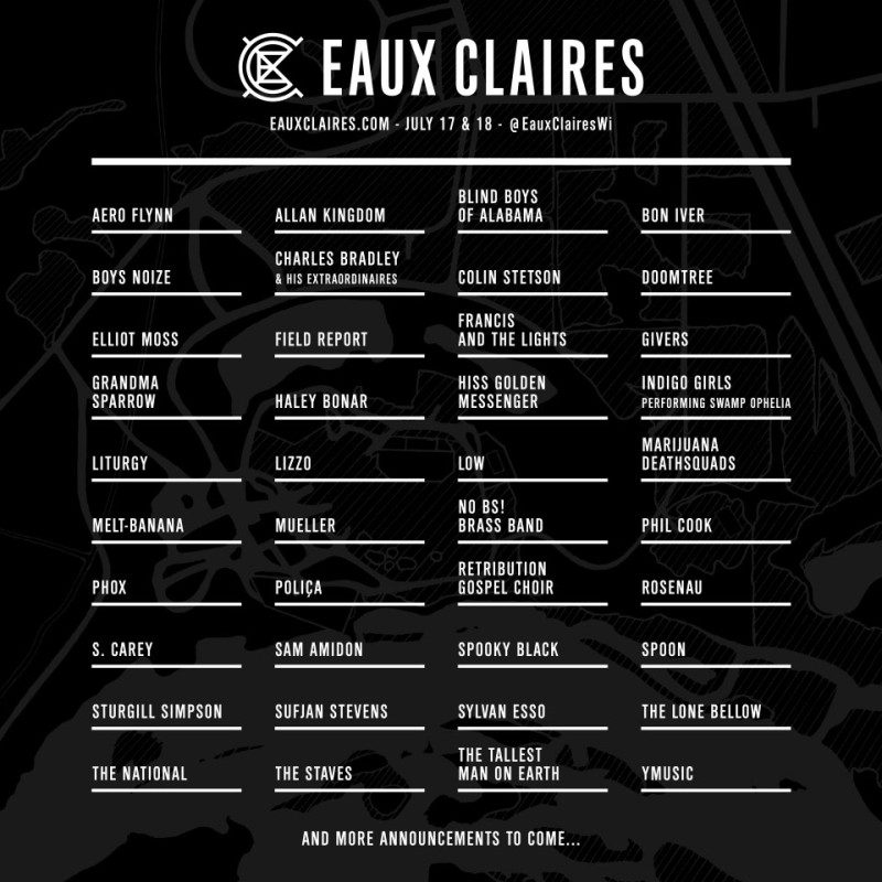 Eaux Claires Music & Arts Festival la lineup completa Deer Waves