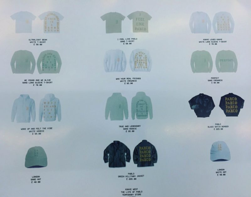 the life of pablo merch